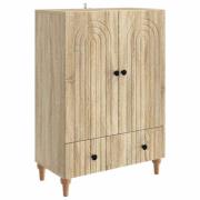 vidaXL Sideboard med låda Sonoma-ek 66 x 34,5 x 95 cm Konstruerat trä