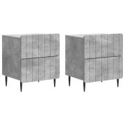 vidaXL Nattduksbord med låda 2 pcs Betonggrå 43 x 34,5 x 49,5 cm