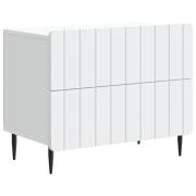 vidaXL Nattduksbord med låda Vit 62 x 34,5 x 49,5 cm Konstruerat trä