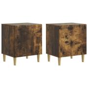 vidaXL Nattduksbord 2 pcs Rökt ek 43 x 34,5 x 50 cm Konstruerat trä