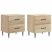 vidaXL Nattduksbord med låda 2 pcs Sonoma-ek 43 x 34,5 x 47,5 cm