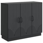 vidaXL Sideboard Svart 89 x 34,5 x 77 cm Konstruerat trä