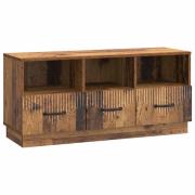 vidaXL TV-skåp med låda Gammalt trä 102 x 34,5 x 47 cm Konstruerat trä