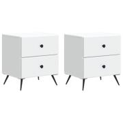 vidaXL Nattduksbord 2 pcs Vit 43 x 34,5 x 47,5 cm Konstruerat trä
