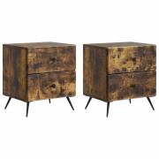 vidaXL Nattduksbord 2 pcs Rökt ek 43 x 34,5 x 47,5 cm Konstruerat trä