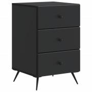 vidaXL Nattduksbord med låda Svart 43 x 41 x 66,5 cm Konstruerat trä