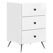 vidaXL Nattduksbord Vit högglans 43 x 41 x 66,5 cm Konstruerat trä