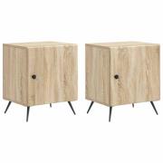 vidaXL Nattduksbord 2 pcs Sonoma-ek 43 x 34,5 x 50 cm Konstruerat trä