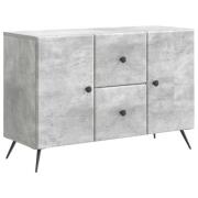 vidaXL Sideboard med låda Betonggrå 89 x 34,5 x 60 cm Konstruerat trä