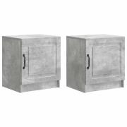 vidaXL Nattduksbord 2 pcs Betonggrå 43 x 34,5 x 47 cm Konstruerat trä