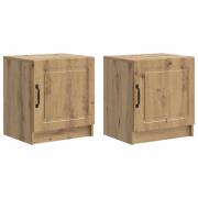 vidaXL Nattduksbord 2 pcs Artisan-ek 43 x 34,5 x 47 cm Konstruerat trä