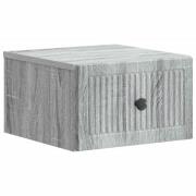 vidaXL Väggmonterat Sängbord med låda Grå sonoma-ek 33 x 34,5 x 20 cm