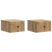 vidaXL Väggmonterat Sängbord 2 pcs Artisan-ek 33 x 34,5 x 20 cm