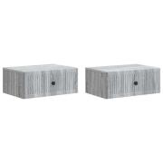 vidaXL Nattduksbord med låda 2 pcs Grå sonoma-ek 49 x 34,5 x 20 cm