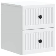 vidaXL Väggmonterat Sängbord Vit 33 x 34,5 x 40 cm Konstruerat trä
