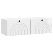vidaXL Väggmonterad TV-bänk Väggmonterad Vit högglans 98 x 41 x 30 cm