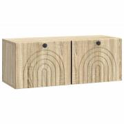 vidaXL Väggmonterad TV-bänk Väggmonterad Sonoma-ek 78,5 x 31 x 30 cm