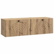 vidaXL Väggmonterad TV-bänk Artisan-ek 98 x 31 x 30 cm Konstruerat trä
