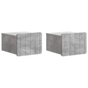 vidaXL Väggmonterat Sängbord 2 pcs Betonggrå 33 x 34,5 x 24 cm