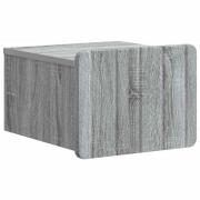 vidaXL Väggmonterat Sängbord med låda Grå sonoma-ek 33 x 34,5 x 24 cm