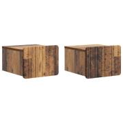 vidaXL Väggmonterat Sängbord 2 pcs Gammalt trä 33 x 34,5 x 24 cm