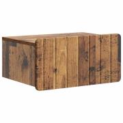 vidaXL Väggmonterat Sängbord med låda Gammalt trä 49 x 34,5 x 24 cm