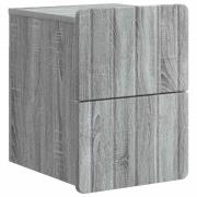 vidaXL Väggmonterat Sängbord med låda Grå sonoma-ek 33 x 34,5 x 43 cm