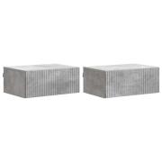 vidaXL Väggmonterat Sängbord 2 pcs Betonggrå 49 x 34,5 x 20 cm
