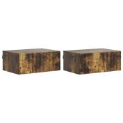 vidaXL Väggmonterat Sängbord med låda 2 pcs Rökt ek 49 x 34,5 x 20 cm
