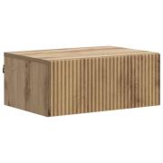 vidaXL Väggmonterat Sängbord med låda Artisan-ek 49 x 34,5 x 20 cm