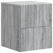 vidaXL Väggmonterat Sängbord med låda Grå sonoma-ek 33 x 34,5 x 40 cm