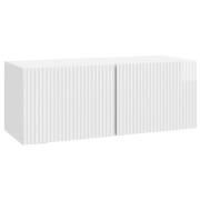 vidaXL Väggmonterad TV-bänk Vit högglans 78,5 x 31 x 30 cm