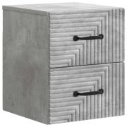 vidaXL Väggmonterat Sängbord med låda Betonggrå 34,5 x 33 x 40 cm