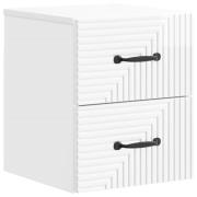 vidaXL Väggmonterat Sängbord med låda Vit högglans 34,5 x 33 x 40 cm