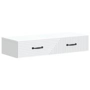 vidaXL Väggmonterad sidobord Vit 87,5 x 34,5 x 17 cm Konstruerat trä