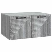 vidaXL Väggmonterad TV-bänk Grå sonoma-ek 59,5 x 41 x 30 cm