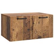 vidaXL Väggmonterad TV-bänk Väggmonterad Gammalt trä 59,5 x 41 x 30 cm