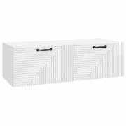 vidaXL Väggmonterad TV-bänk Väggmonterad Vit högglans 98 x 41 x 30 cm