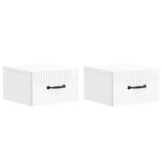 vidaXL Väggmonterat Sängbord 2 pcs Vit högglans 34,5 x 33 x 20 cm