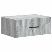 vidaXL Väggmonterat Sängbord med låda Grå sonoma-ek 49 x 34,5 x 20 cm