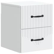 vidaXL Väggmonterat Sängbord Vit 34,5 x 33 x 40 cm Konstruerat trä