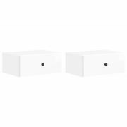 vidaXL Väggmonterat Sängbord 2 pcs Vit högglans 49 x 34,5 x 20 cm