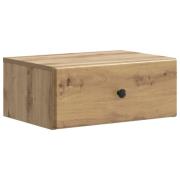 vidaXL Väggmonterat Sängbord med låda Artisan-ek 49 x 34,5 x 20 cm