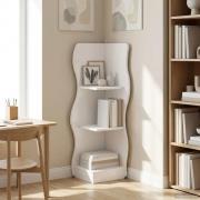 vidaXL Hörnhylla med hylla Vit 34 x 33 x 102 cm Konstruerat trä