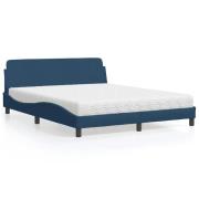 vidaXL Bed with Mattress "Dover" Blue 160x200 cm Fabric