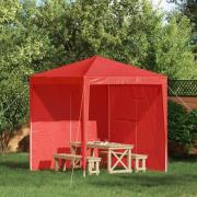 vidaXL Partytältvägg 2 pcs Röd 200 x 195 cm PE och stål