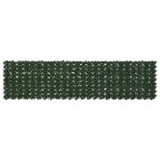 vidaXL Balkongskärm med löv Mörkgrön 300 x 75 cm Polyeten och tyg