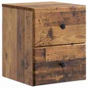 vidaXL Väggmonterat Sängbord med låda Gammalt trä 34,5 x 33 x 40 cm