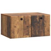 vidaXL Väggmonterad TV-bänk Väggmonterad Gammalt trä 59,5 x 41 x 30 cm