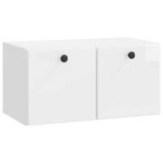 vidaXL Väggmonterad TV-bänk 59,5 x 31 x 30 cm Vit högglans
